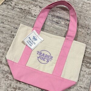 💗Trader Joe’s pink mini pastel tote bag